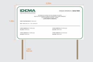 Placa IDEMA / Chapa Adesivada 200X100 / 4x0 / Impressão Digital  / Acabamento Exclusivo 